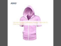 Camisetas con capucha de poliéster para mujeres Camisetas con cremallera en blanco